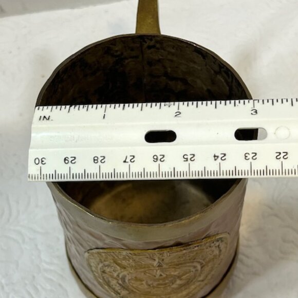 VTG Handmade Hammered Copper Brass Aztec Mayan Calendar Mug Cup Stein 4.5" Tall - Picture 9 of 14